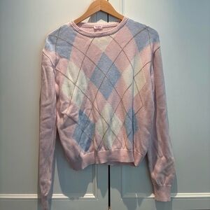 Brandy Melville Light Pink Argyle Knit